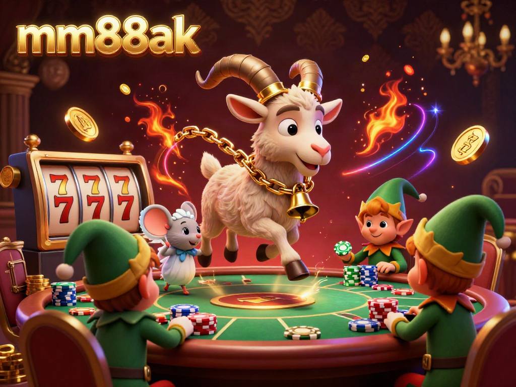 Engage with the mm88ak gaming universe as festive Krampus oversees a chaotic casino with delightful characters.