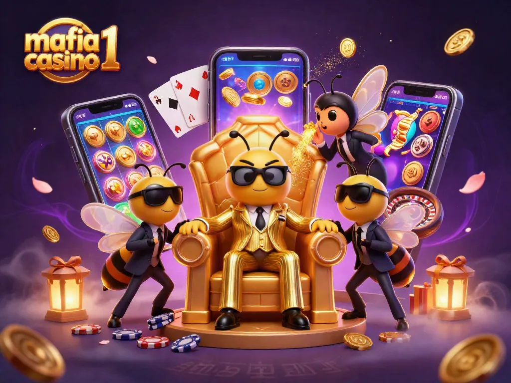 Engage with mafia casino 1 action featuring a vibrant bumblebee mob boss and thrilling games.