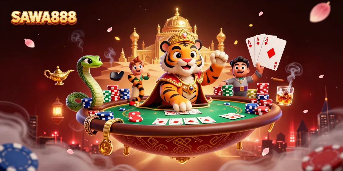 Experience thrilling moments with SAWA888 in a vibrant Arabian-themed casino realm.